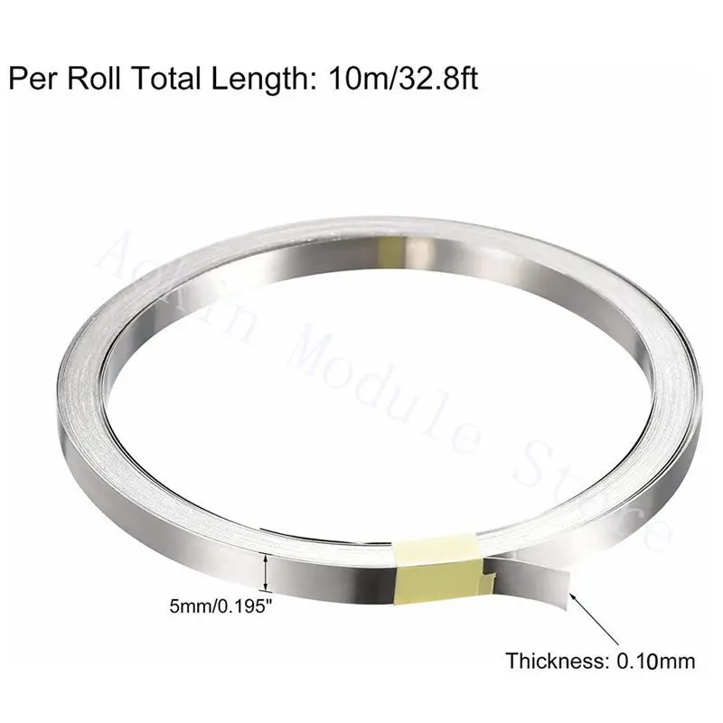 1 Roll 10M Nickel Strip Sheet Plate Nickel Plated Steel Belt Strip for Spot Welding Welder Machine 18650 Li-ion Battery