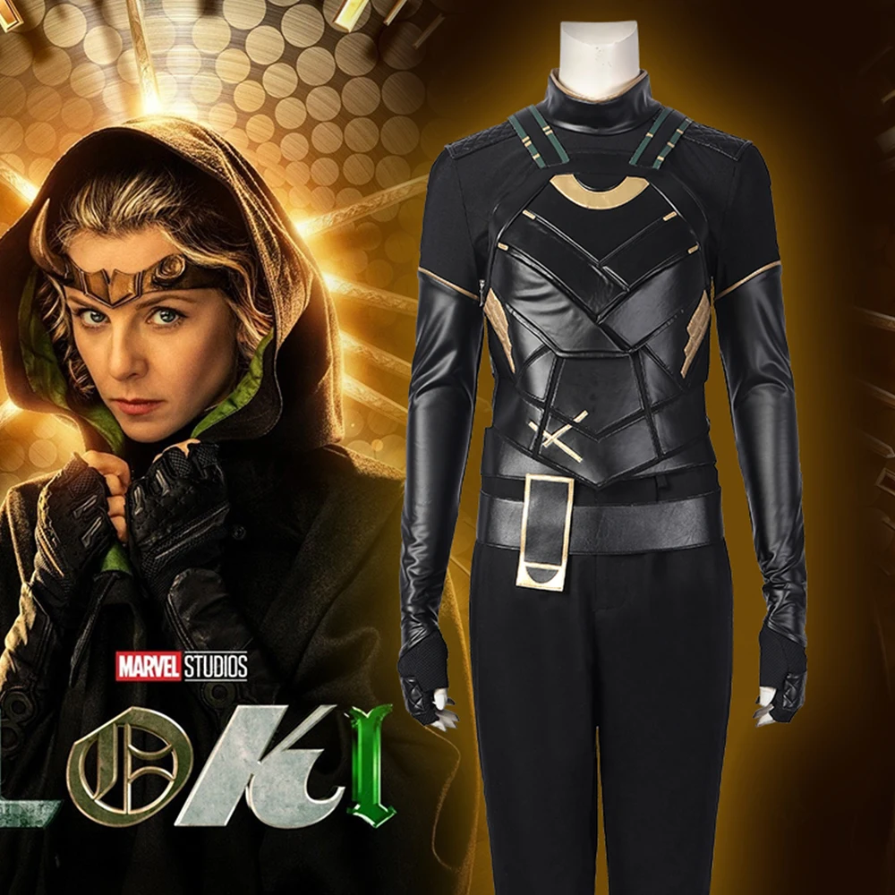 Novidade roupa de cosplay garotas loki dia das bruxas uma estação sylvie roupa de superheroine o conjunto de batalha