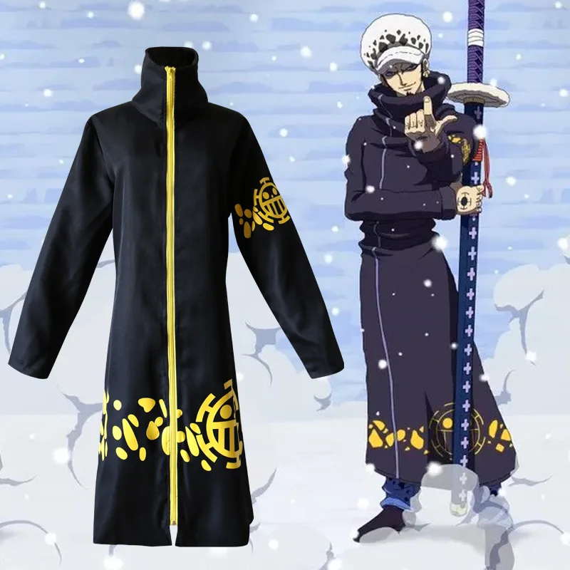 Anime One Piece Trafalgar Law After 2 Years Cosplay Costume Coat Cloak Outerwear