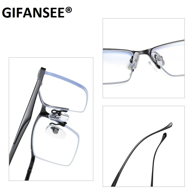 Anti Blauw Licht Blokkeren Bril Mannen Business Metalen Frame Vrouwen Randloze Brillen Computer Mobiele Telefoon Spel Eyewear