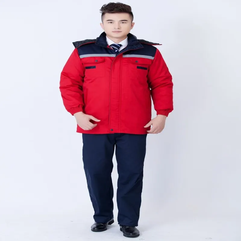 2025 冬の作業服男性女性熱暖かい綿パッド入り工場ワークショップ労働者スーツ機械修理工の制服