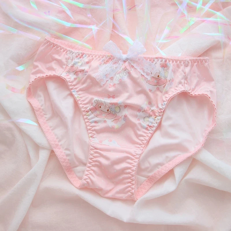 Cute Comfortable Japanese Bra & Panties Set Milk Silk Wirefree Soft Underwear Sleep Intimates Set Cute Lolita Bra and Panty Set