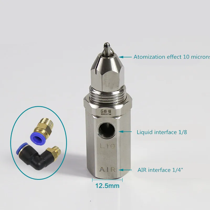 Air Atomizer Nozzle Dry Fog Super fine mist Ultrasonic Nozzle Adjustable pneumatic air atomizing atomizer nozzle