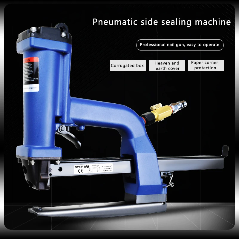 SP50-10B Pneumatic Side Sealing Machine Carton Nailing Machine Corrugated Box Heaven And Earth Cover Packaging Nailing Machine