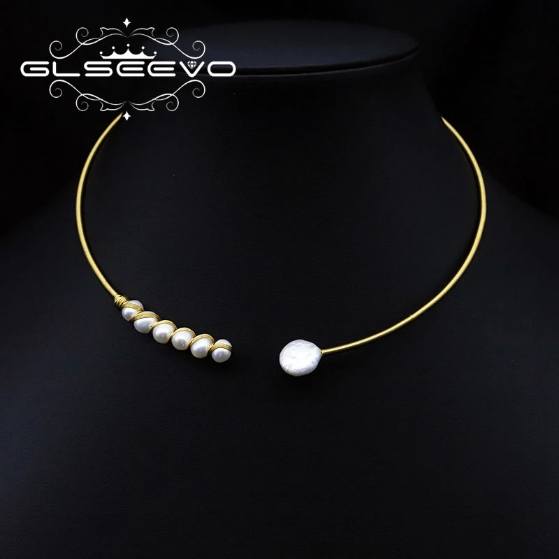 Glseevo Natural Freshwater Pearl Choker fashion  2021 new Birthday  party necklace for women Fine luxury  gift  jewelery GN0301