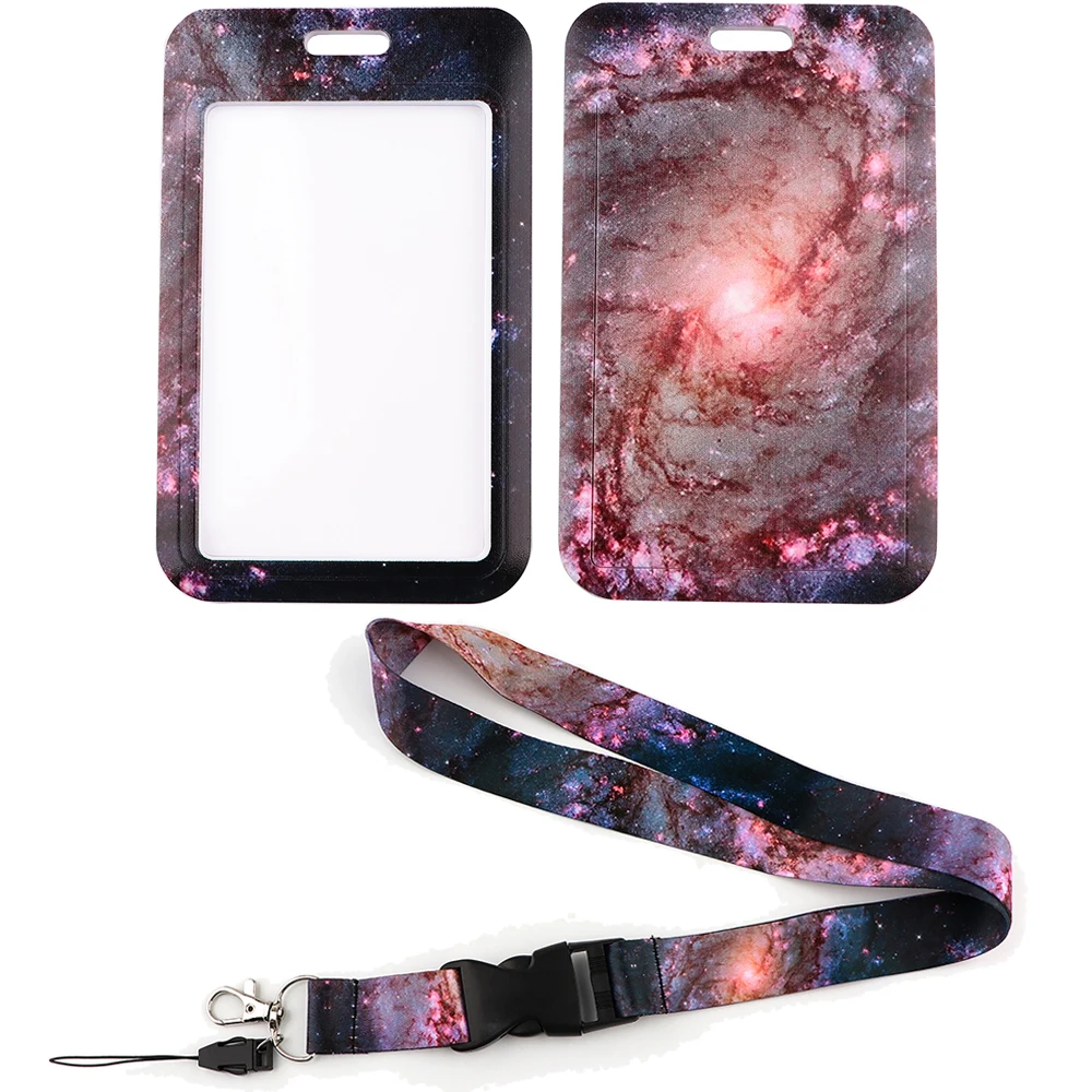 LX842 Starry Night Lanyard Office ID Card Badge Holder Cool Neck Strap Phone Rope for USB Pendants Lariat Keychain Accessories