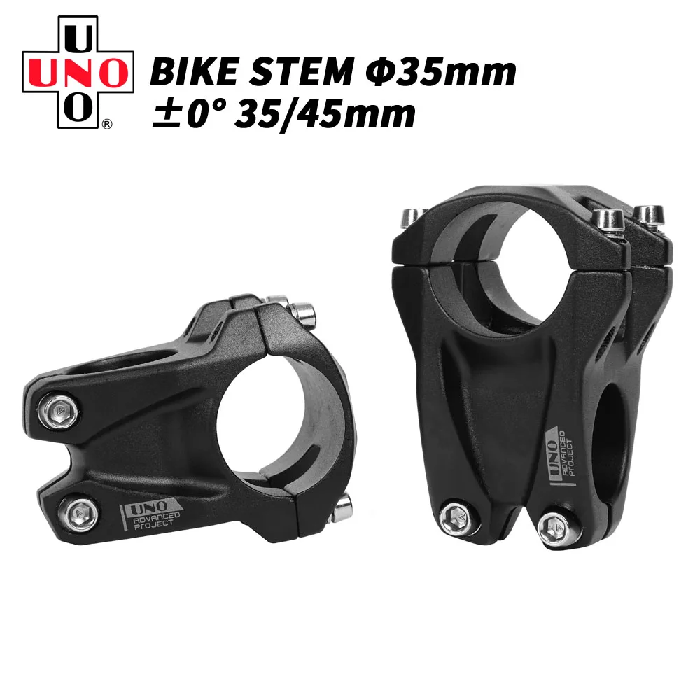 

UNO MTB Stem 35mm Clamp 0 Degree Bicycle Stem 35/45mm Short Bar Riser High-Strength Mountain Bike Handlebar Extender 2021 New