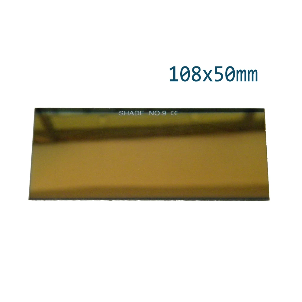 1Pc Glas Filter Lens 108X50Mm Booglassen Bril Zwart Zilver Goud Gouden Coating Mig Tig, mag DIN9, 10,11 Gratis Verzending