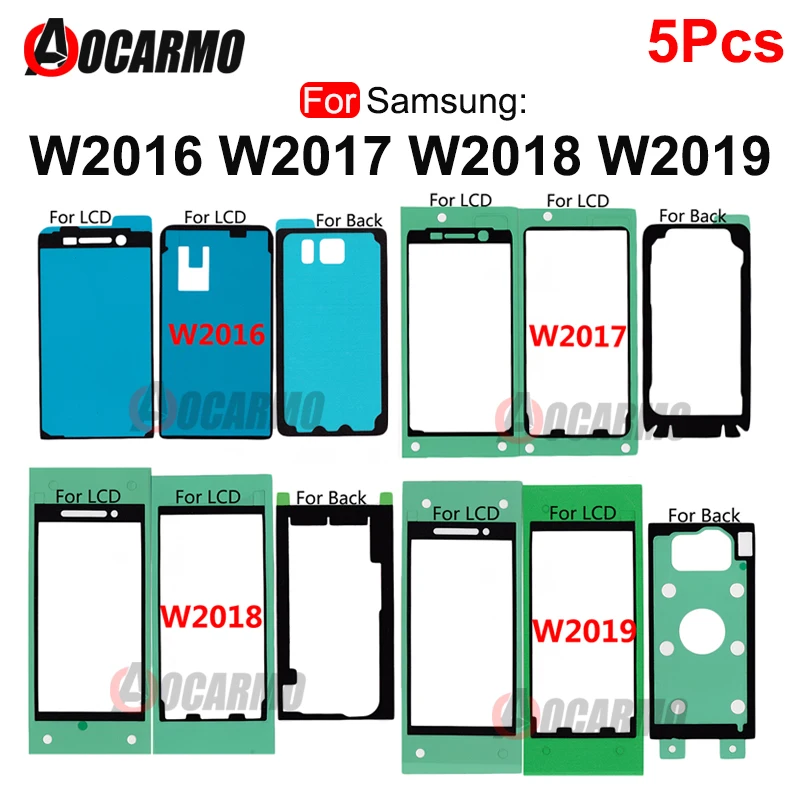 5Pcs Waterproof Sticker For Samsung Galaxy W2016 W2017 W2018 W2019 Front LCD Back Cover Adhesive Tape Glue Replacement