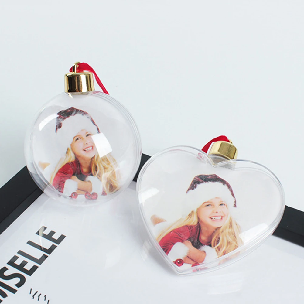Boule suspendue pour arbre de noël, décoration ronde en forme d'étoile, boule Photo, bricolage, saint-valentin, fête de noël, magasin, ornement de fenêtre de maison