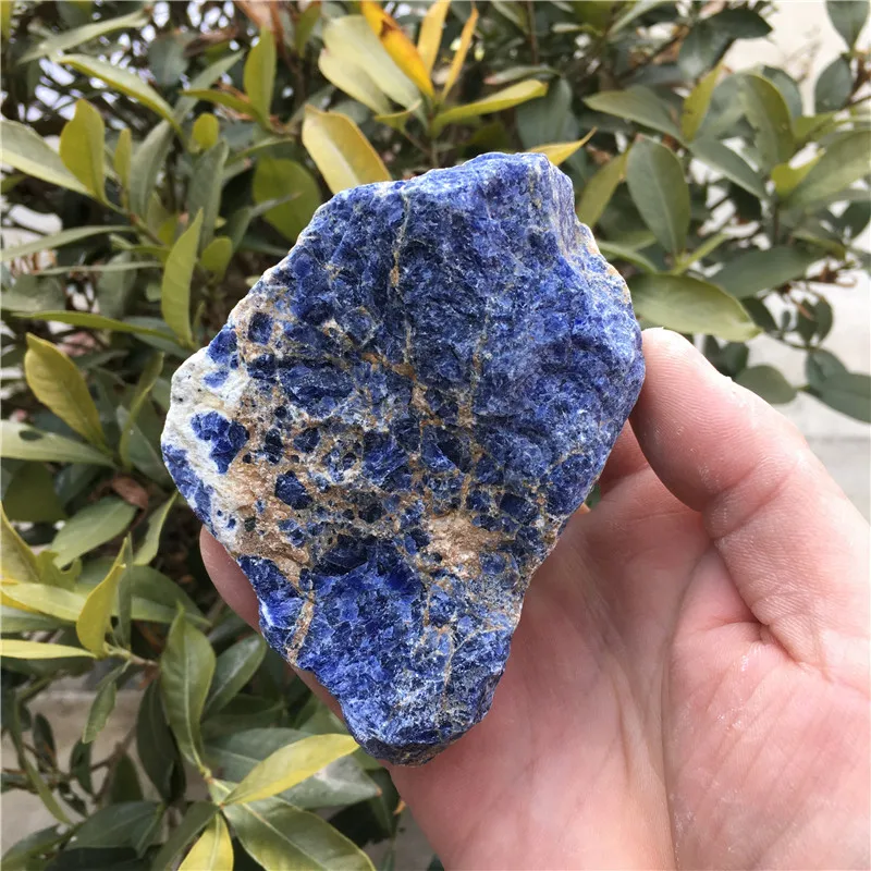 Natural Blue Sodalite Polished gemstone Crystal tumbled stones for healing