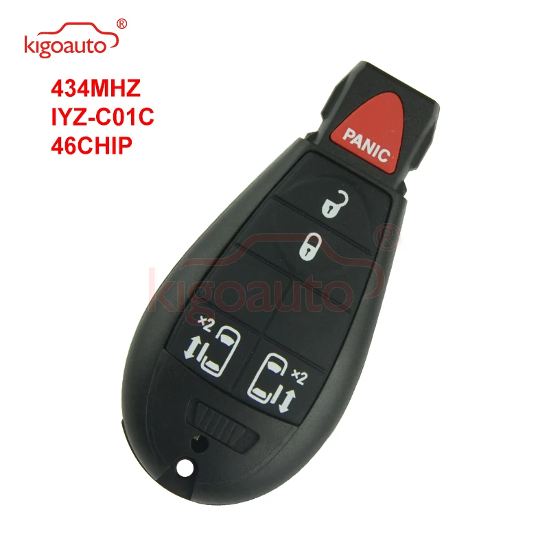 

Kigoauto #8 Fobik Key Remote 434Mhz IYZ-C01C 434MHZ 5 Button for Chrysler Dodge Jeep Journey Durango Grand Cherokee 2008-2012