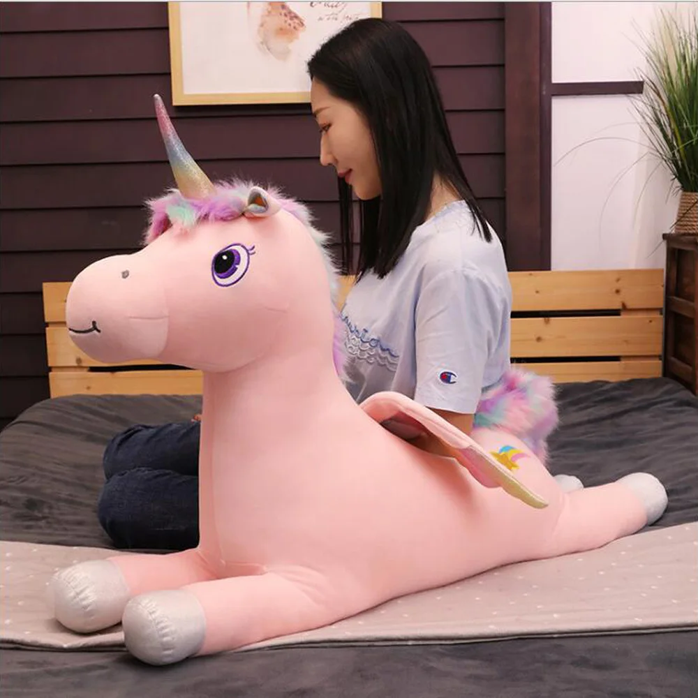 Creative Horse Children Plush Stuffed Toy Birthday Gift Cute Unicorn Horse Sleeping Pillow