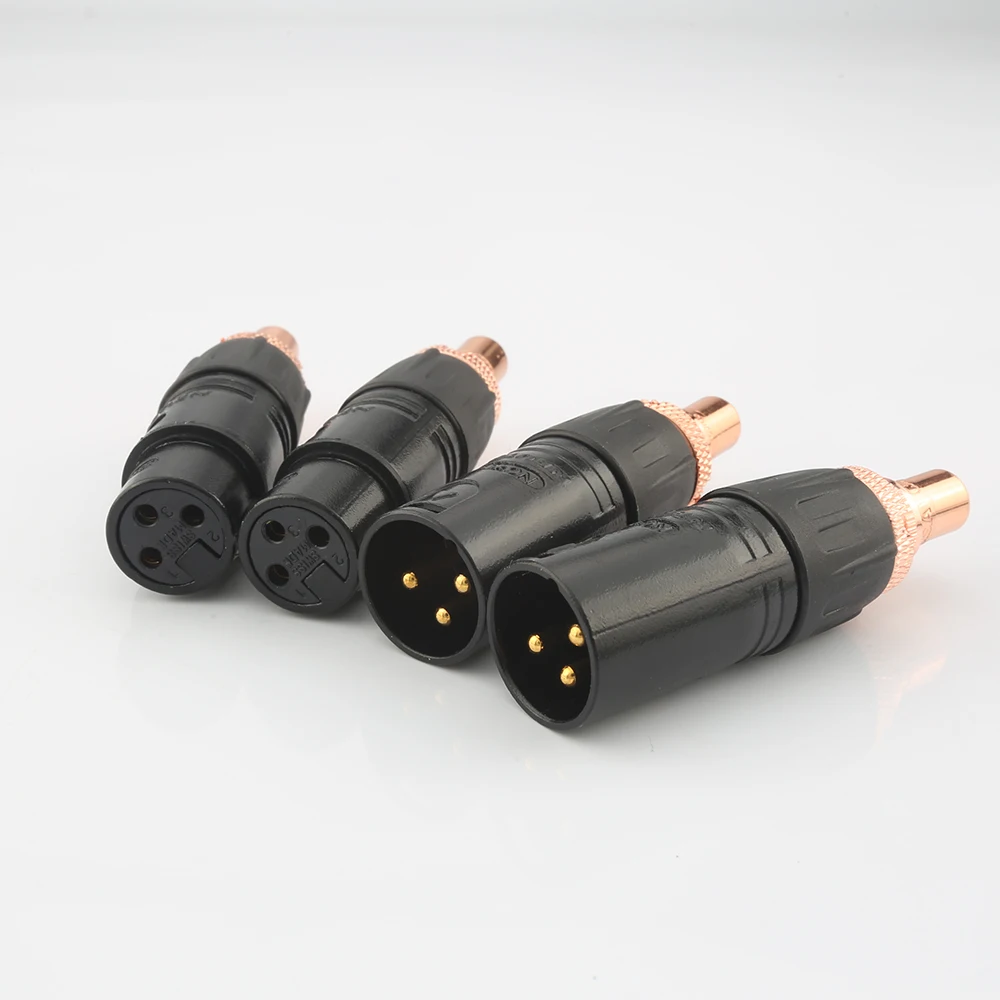 High Quality Neutrik XLR Male Female to RCA Female Socket Adapter plated Red RCA plug for HIFI Audio connector