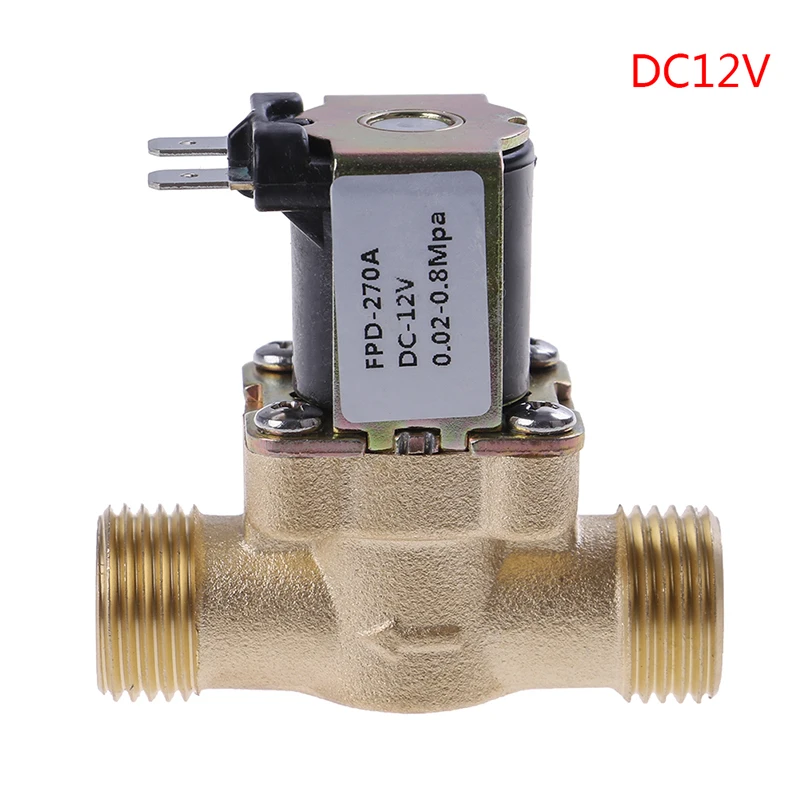 ขายร้อน 1 PC G1/2 ''ทองเหลืองไฟฟ้า Solenoid วาล์ว DC 12V 24V AC 220V สำหรับเครื่องทำน้ำอุ่นพลังงานแสงอาทิตย์