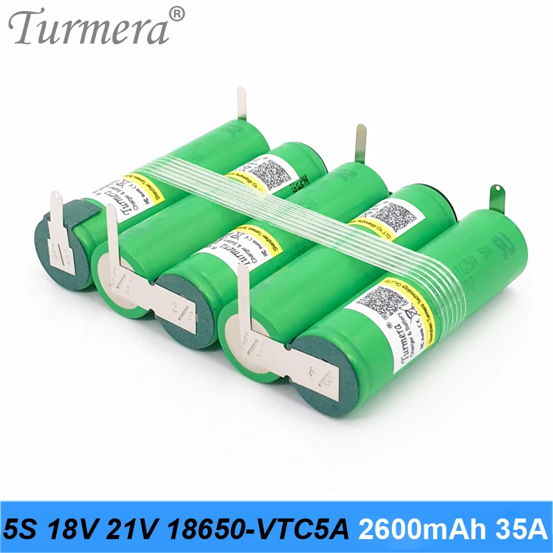 5s 18650 vtc5a 2600mah 35a Welding Battery 18v 21v Battery 18650 Pack for Screwdriver Battery and Vacuum Cleaner Customized