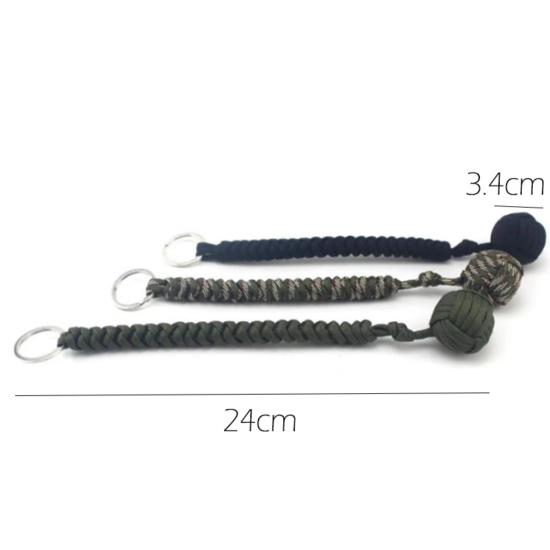 Outdoor First Aid Security Protection Monkey Fist Steel Ball For Girl Bearing Self Defense Survival Keychain Broken Window Help