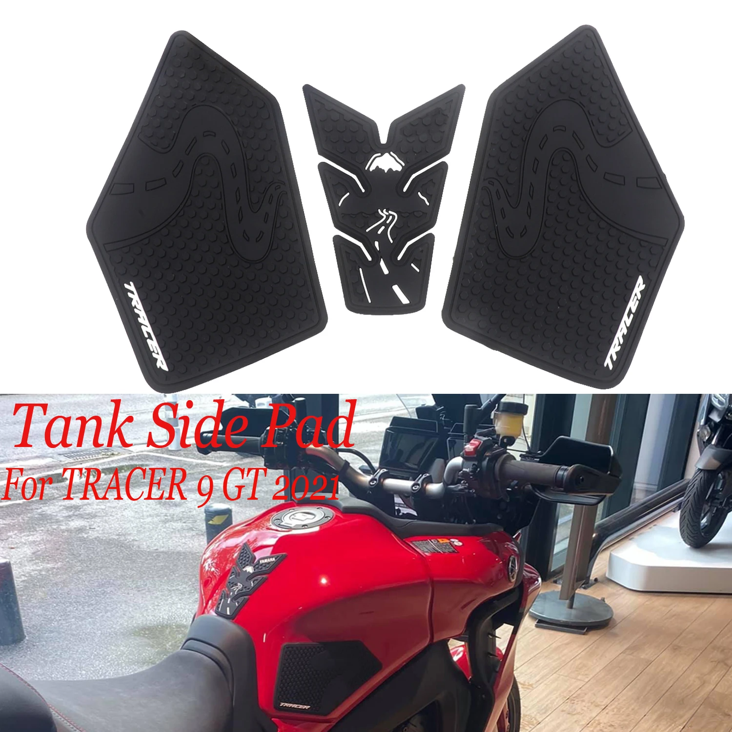 For TRACER 900 TRACER 9 GT 2021 Motorcycle Non-slip Side Fuel Tank Stickers Waterproof Pad Rubber Sticker