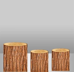 Round Cylinder Plinth Covers Background Elastic Fabric Polyster Customize  Wood Bark Texture dessert table cover