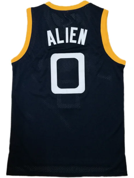 Alien # 0 Movie Basketball Jersey Tune Squad Monstars Dark Blue Stitched