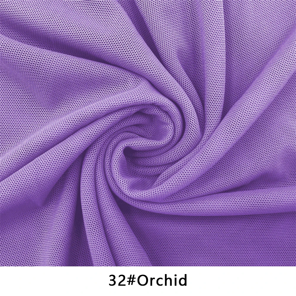 Mesh Fabric DIY For Clothing With 40D Nylon Spandex 4 Way Stretch, For Stage Costumes Party Dress Garment Color Card