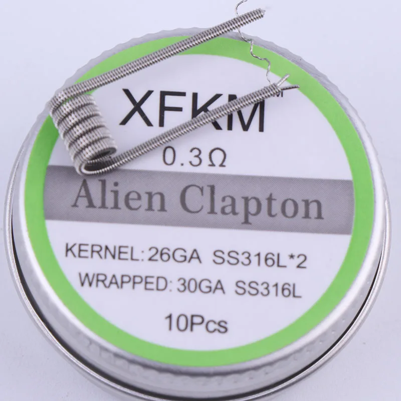 

XFKM A1/316 Flat twisted wire Fused clapton Hive premade wires Alien Mix twisted Quad Tiger coils Heating Resistance rda coil