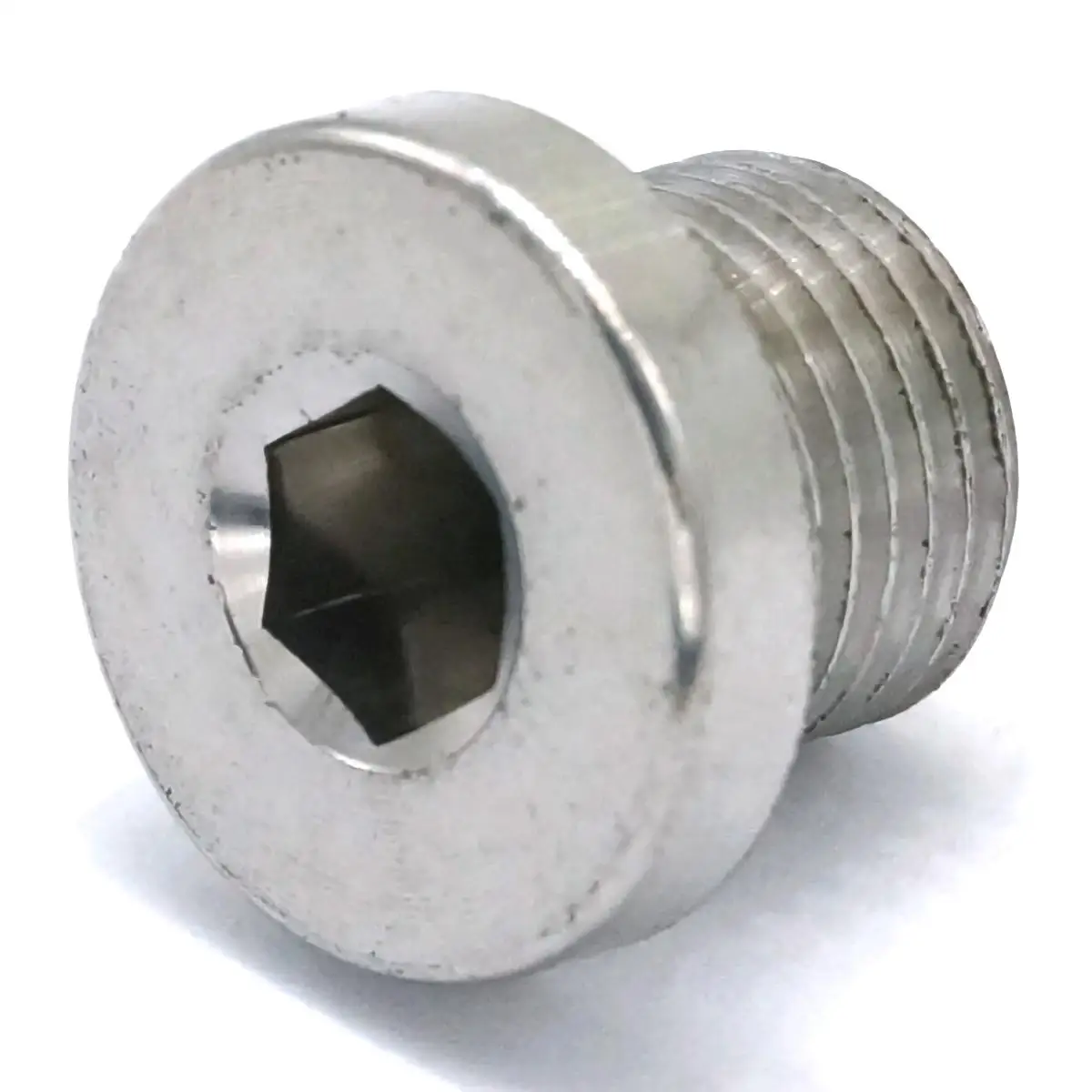 

1/8" BSP Male 304 Stainless Steel Countersunk End Plug With Flange Internal Hex Head Socket Pipe Fitting 357 PSI