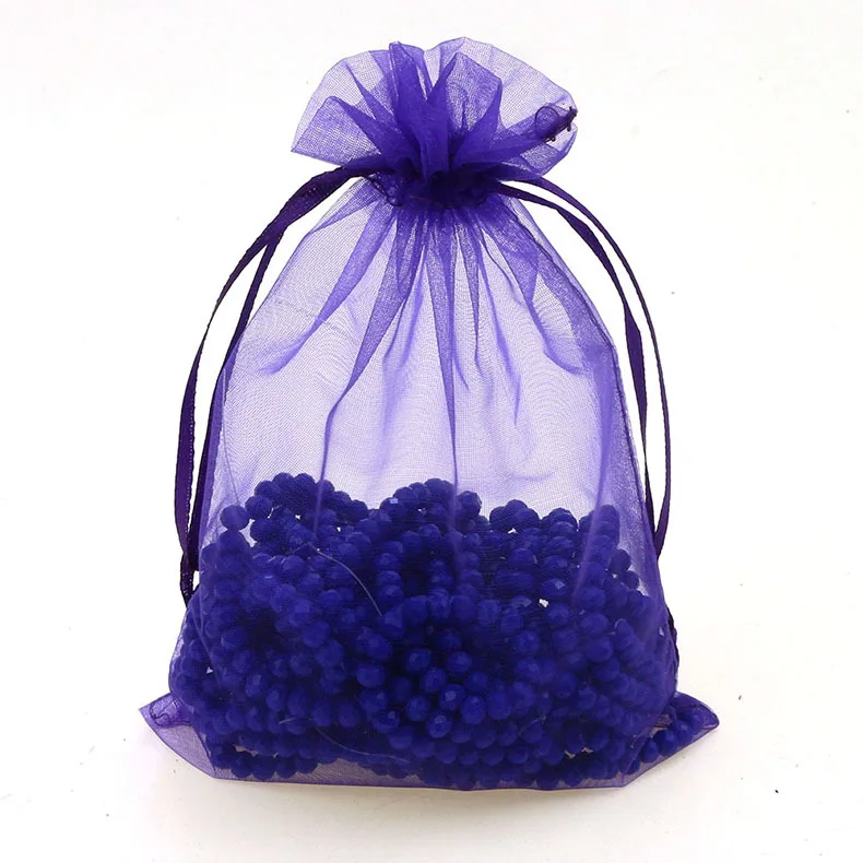 

100pcs/lot 17x23cm Drawstring Organza Bag Beads Packaging Pouches Wedding Party Gift Bags (Extra Cost For Custom Logo)