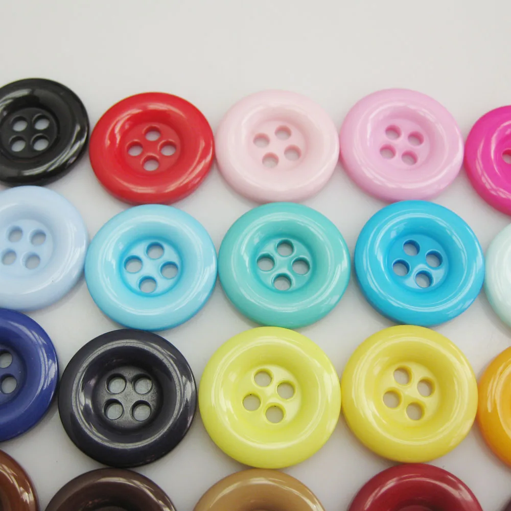 NBNNEG 30Pcs Multicolors 18MM Round Buttons Resin Decorative Scrapbooking Botoes Tailor Garment Sewing Accessory