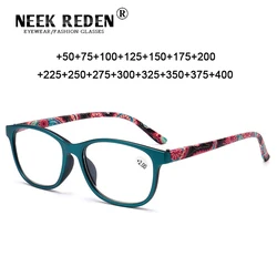 Gafas de lectura para hombre y mujer, lentes ópticas ovaladas de resina transparente para presbicia, color rojo y verde, + 0,5, 0,75, 1,75, 2,75