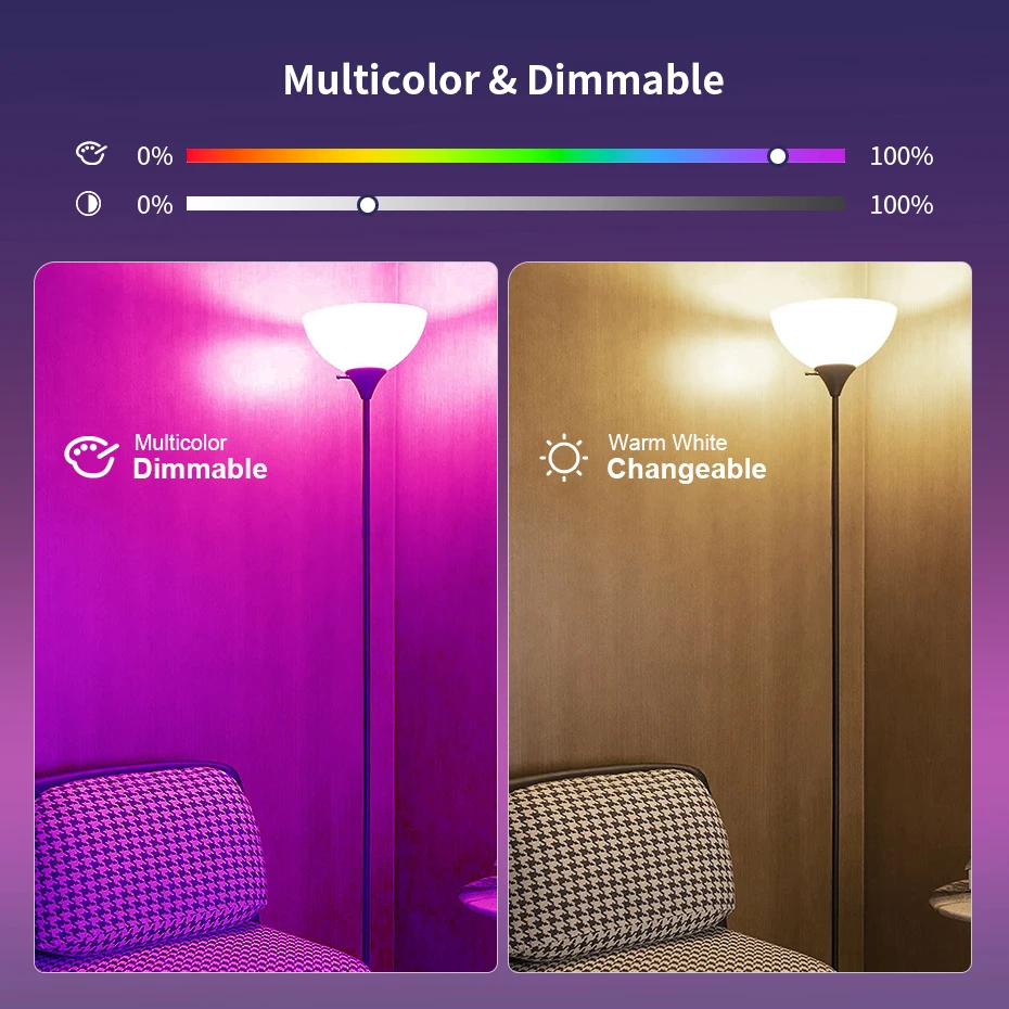 Умный дом CBE Tuya, волшебная лампа с Wi-Fi, дистанционное управление, 9 Вт, E27, светодиодная лампа RGB с голосовым управлением, работает с Alexa, Google Home, Яндекс. Алиса