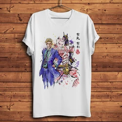 watercolor style, JoJo Adventure,Kujo Jotaro Jolyne Cujoh Giorno Giovanna,funny anime t-shirt ,men white casual tshirt unisex