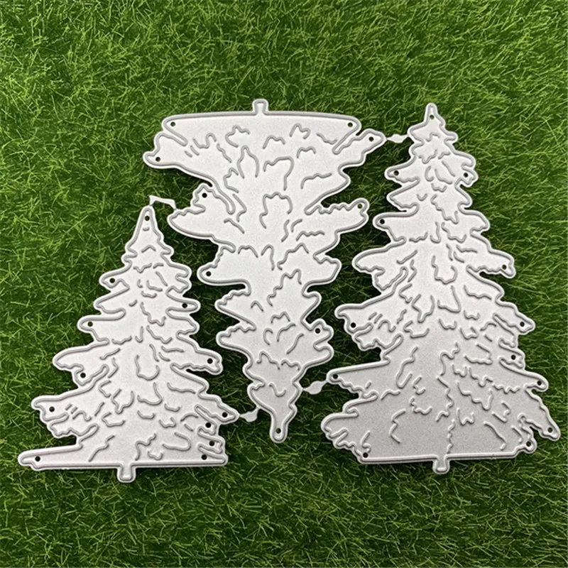 3 Christmas tree metal cutting dies for scrapbooking DIY photo album card decoration embossing mold knife mold