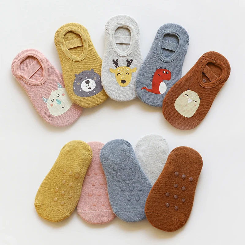 Newborn Infant Anti Slip Cotton Socks Shoes Toddler Boys Girls Child Summer Cute Animal Print Funny Ankle Socks Baby Accessories