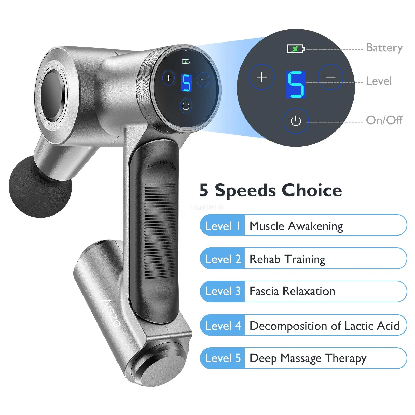 Portable Muscle Vibration Booster Therapy Gun Massager Brushless Motor Percussion Deep Tissue Muscle Massage Gun With Screen