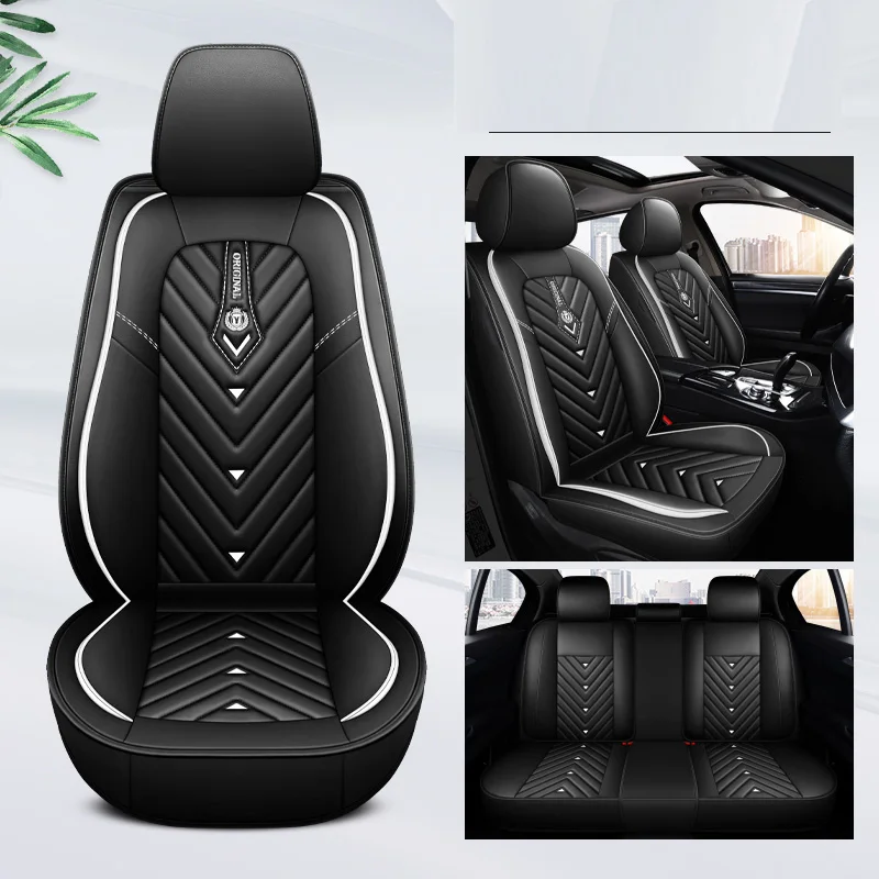 

Car Seat Cover Mdcs Front/Rear Vehicle Cushion Not Moves Universal Pu Leather Black/Red Non-Slide For Cadillac XTS M4 X45