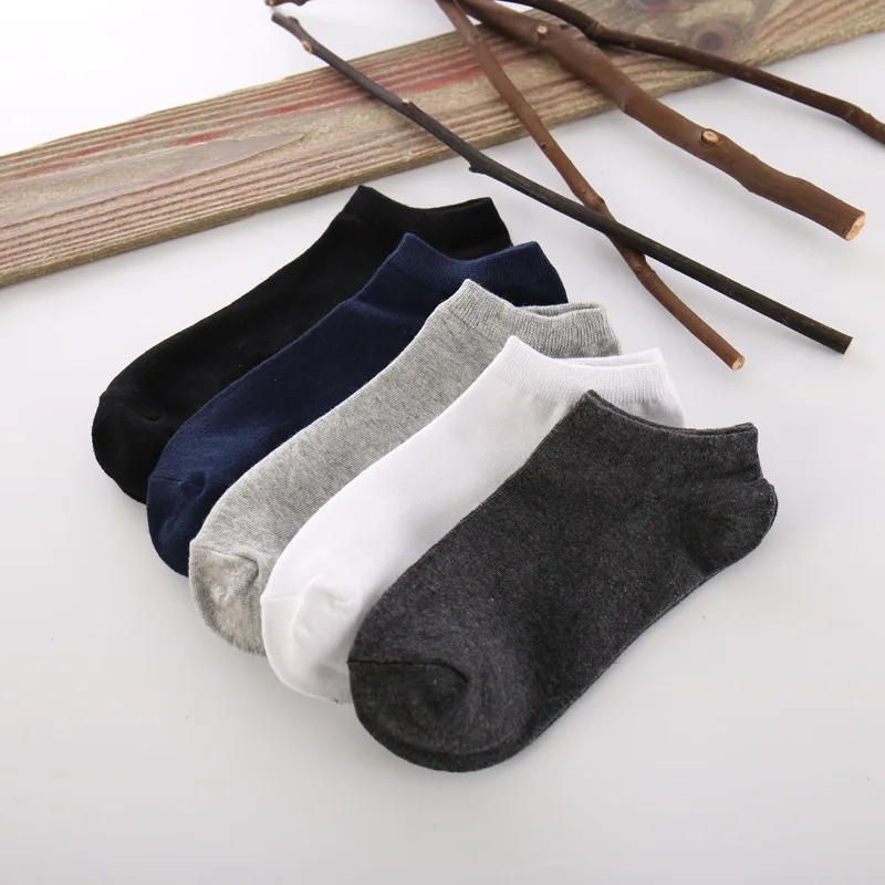 Chaussettes de sport courtes en coton pour hommes, chaussettes basses, chaussettes invisibles, chaussettes décontractées, taille 6-11, 10 paires