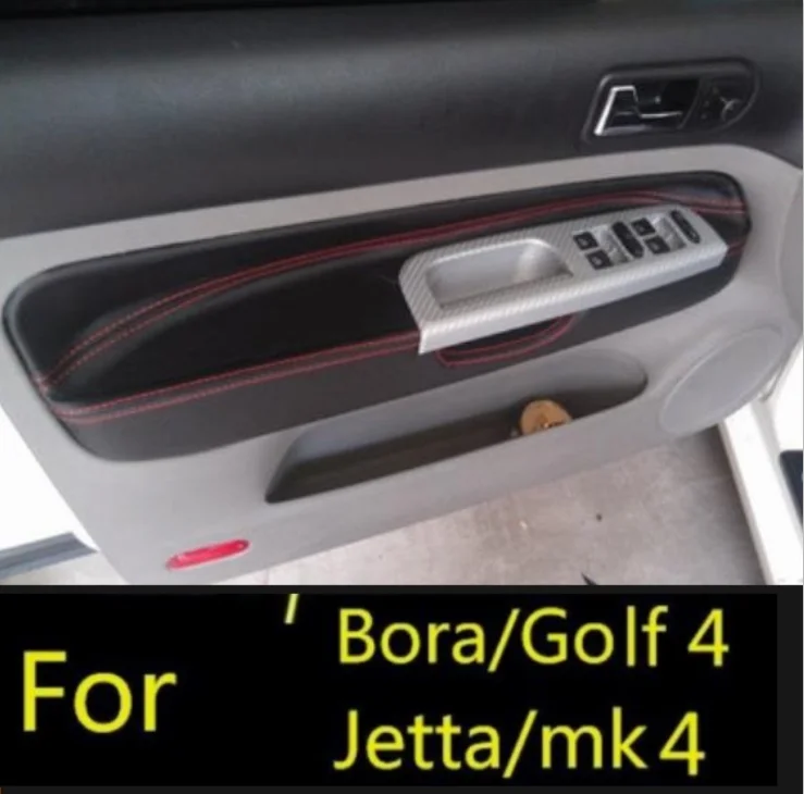 For VW Golf 4 Bora Jetta MK4 1998 -2006 Electric / Manual window Microfiber Door Panels Armrest Leather Protective Cover Trim