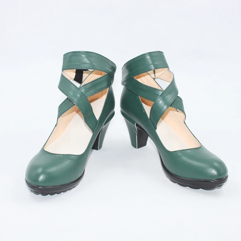 New Anime Sailor Neptune/Kaiou Michiru Cosplay Halloween Party Women Dark Green Shoes Custom Made