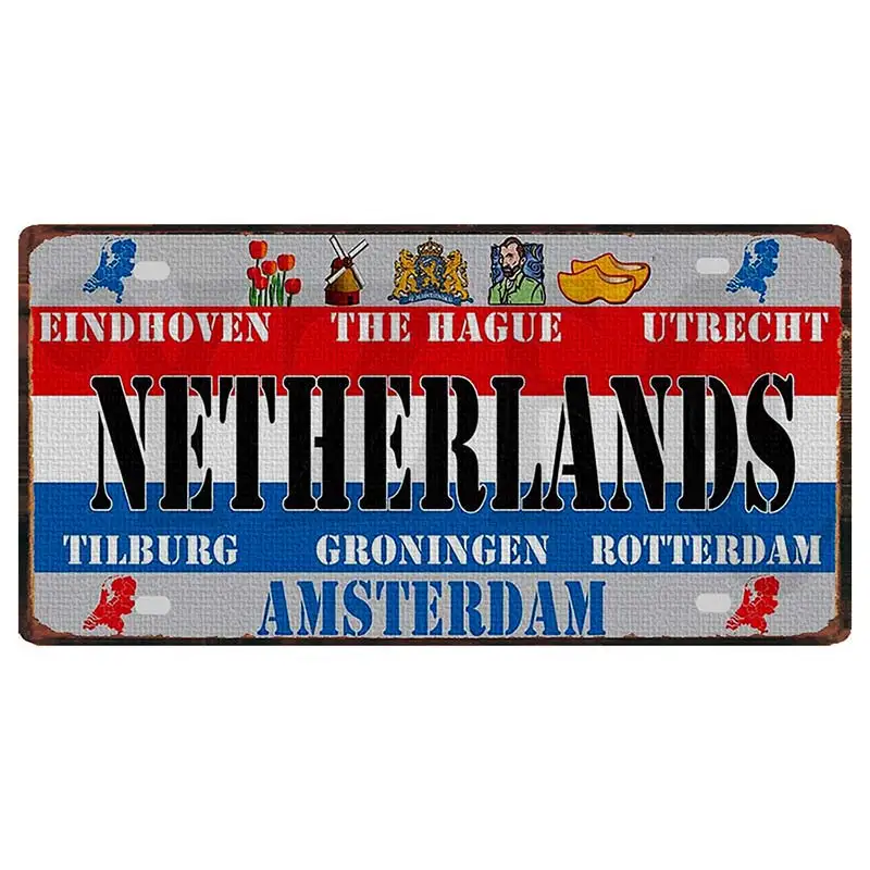 30X15CM Colombia Canada Australia National Flag Tin Metal Sign Plaque Wall Pub Shop Home Art Garage Decor Gift Poster DC-1512A