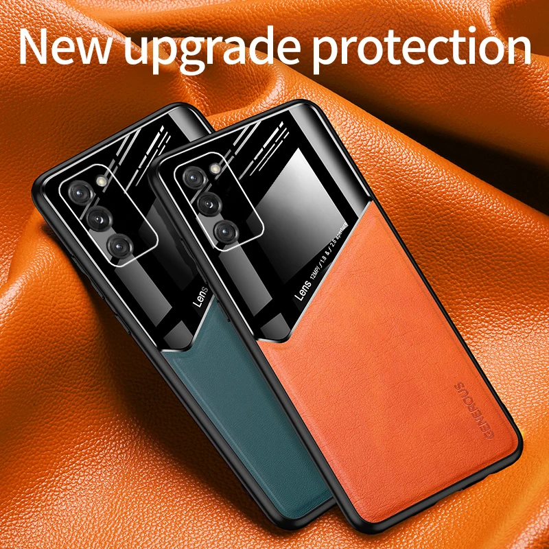 Luxury Magnetic Holder Leather Phone Case For Samsung Galaxy Note 20 10 S24 S23 S22 S21 S20 Ultra-thin Silicone Protection Cover