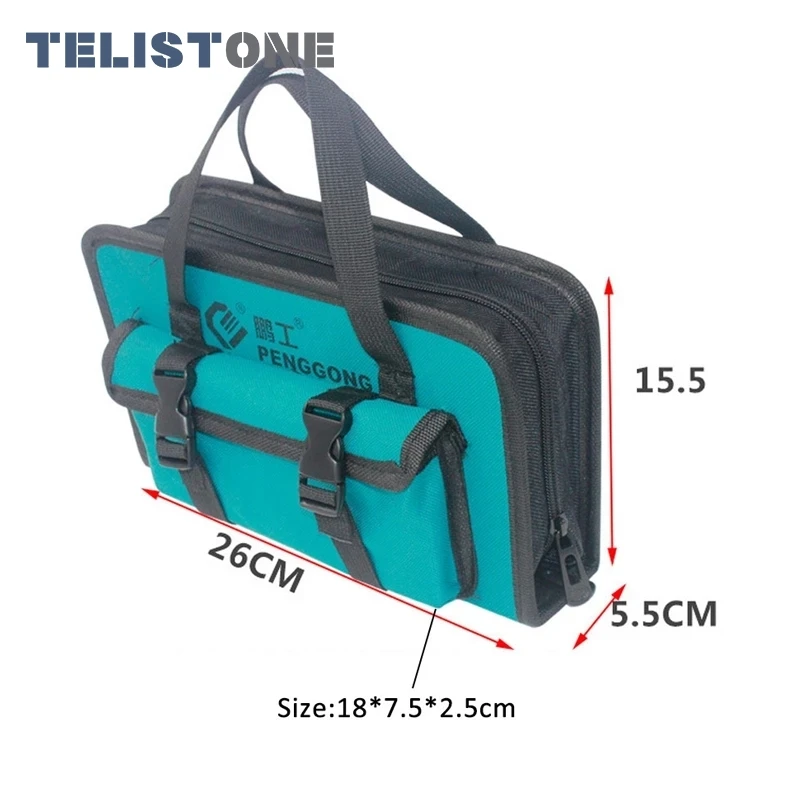 Tas Alat Organizer Portabel 600 Tas Penyimpanan Kain Oxford Alat Multifungsi Kantong Saku Alat Listrik Tas Alat Organizer