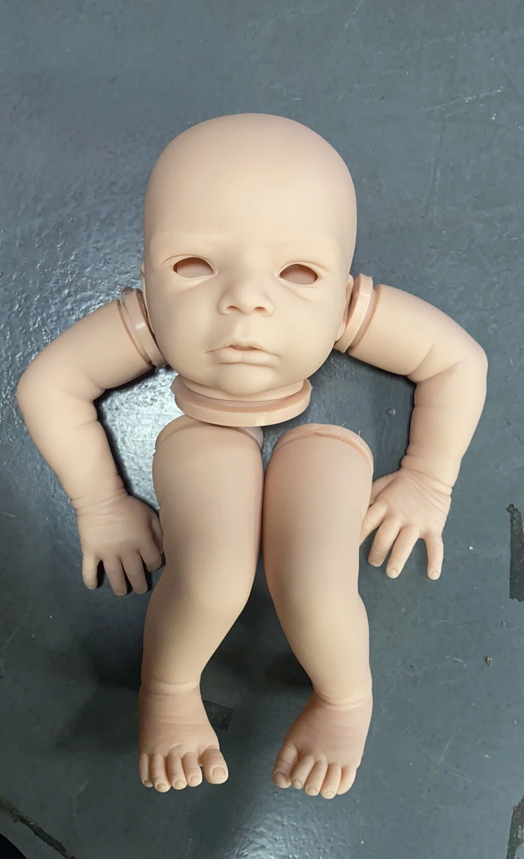 NPK 19inch Reborn Doll kit Niclas  Real Soft Touch Fresh Color Unfinished Doll Parts with Body and Eyes