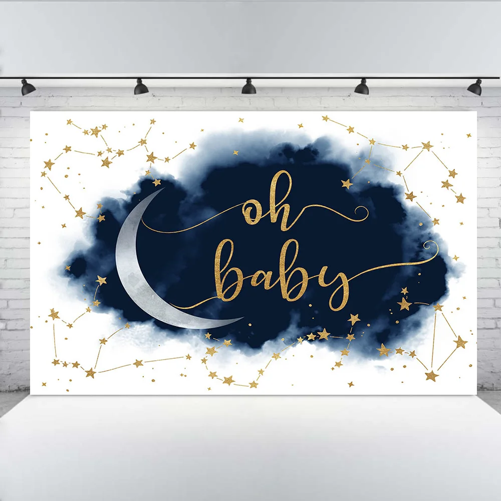 الوليد استحمام الطفل خلفية الذهبي القمر ستار الطفل الاطفال حفلة عيد ميلاد التصوير خلفية الصورة خلفية لاستوديو الصور