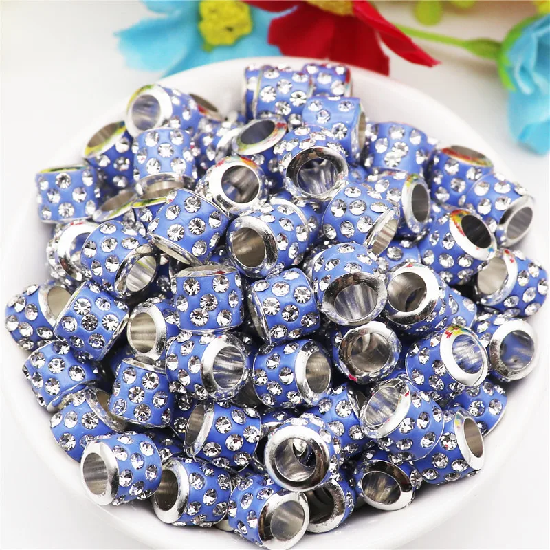 20Pcs Wholesale Bulk Lots Large Hole European Beads Murano Crystal Spacer Charms Fit Pandora Bracelet Necklace Women Earrings