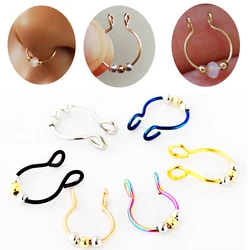 1pcs U Shaped 2020 New Fake Nose Ring Hoop Septum Rings Stainless Steel Nose Piercing Fake Piercing Oreja Piercing Jewelry