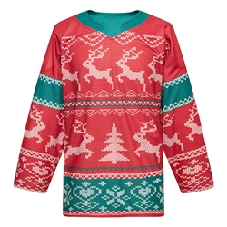 H950 series Christmas XMAS sublimation hockey jersey Ugly sweater + socks gaiter with high quality light and thin polyester