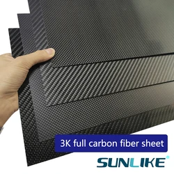 400x500mm Thickness 1 1.5 2 2.5 3 4 5 6 8 10mm Full 3K Carbon Fiber Plate Board Sheet For RC Model  Plain Twill