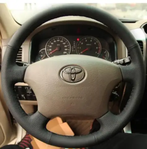 Чехол на руль из натуральной кожи ручной работы для Toyota Land Cruiser Prado 120, Land Cruiser 100, Land Cruiser VXL125, Tacoma