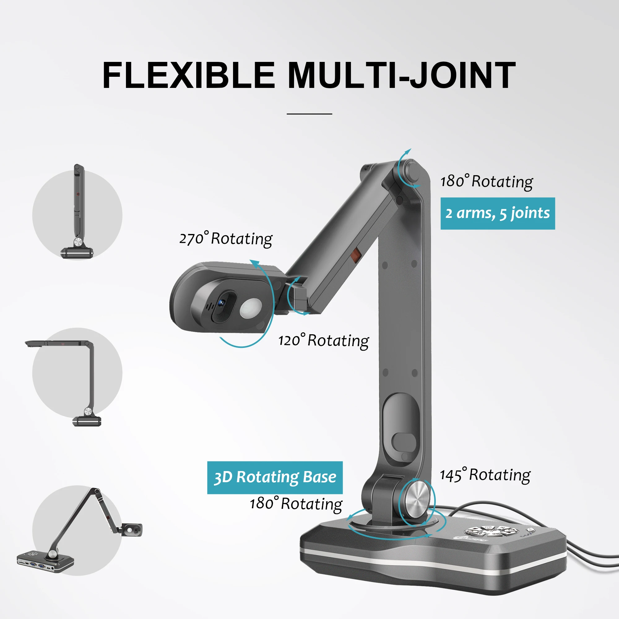 Joyuse – caméra/visionneuse de documents 8MP V508, 3 modes HDMI/USB/VGA, format A3 pour enseignant, pour Mac, Windows, Chromebook